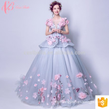 Luxuriant short sleeve puffy ball gown princess wedding dress